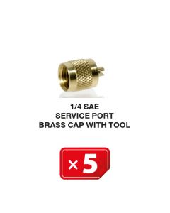 Koperen Service Poort Kap met Tool 1/4 SAE (5 st.)