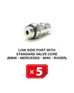 Nippel Lagedruk zijde met standaard ventiel (BMW-Mercedes-Mini-Rover) (5 st.)