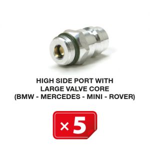 Nippel Hochdruckseite mit langem Ventil  (BMW-Mercedes-Mini-Rover) (5 St.)