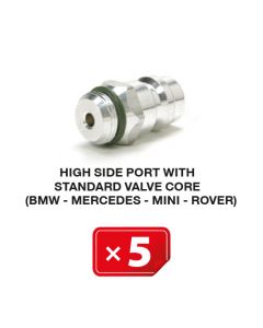 Nippel Hochdruckseite mit Standardventil  (BMW-Mercedes-Mini-Rover) (5 St.)