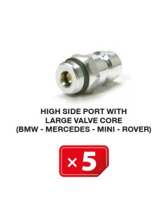 Nippel Hochdruckseite mit langem Ventil  (BMW-Mercedes-Mini-Rover) (5 St.)
