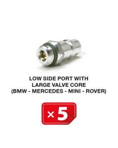 Nippel Niederdruckseite mit langem Ventil  (BMW-Mercedes-Mini-Rover) (5 St.)