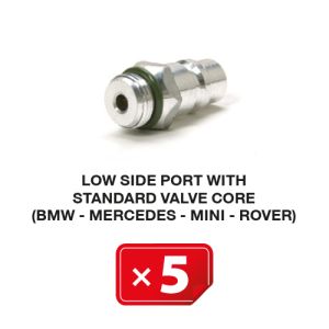 Nippel Niederdruckseite mit Standardventil (BMW-Mercedes-Mini-Rover) (5 St.)